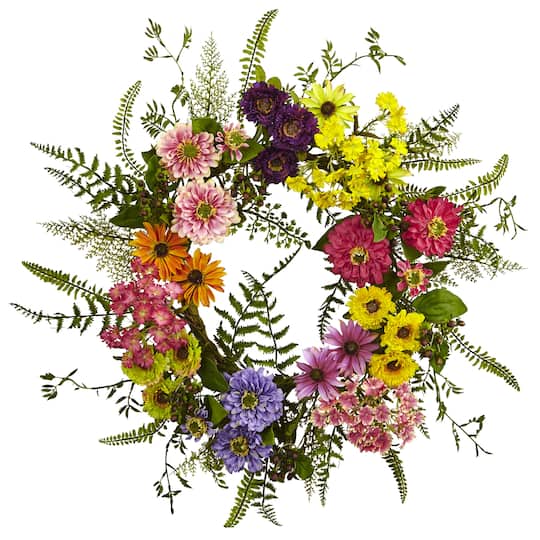 22" Mixed Flower Wreath